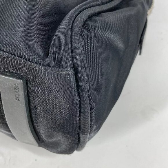 Auth PRADA triangle logo plate Bag Hand Bag Nylon Black - Picture 13 of 16